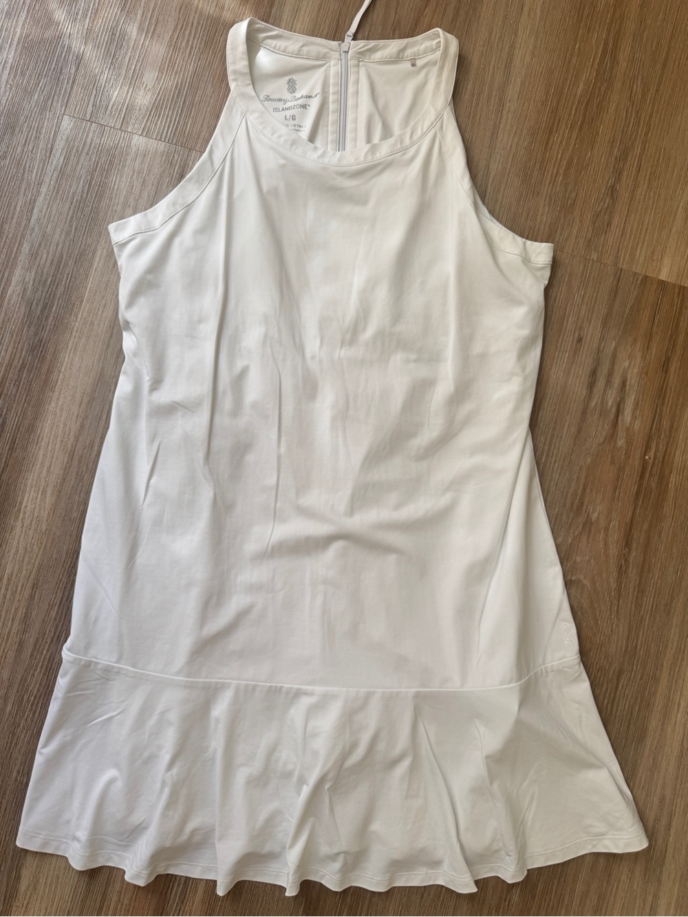 Tommy Bahama IslandZone Tennis Dress Large White Built In Shorts Pickleball - Picture 2 of 9